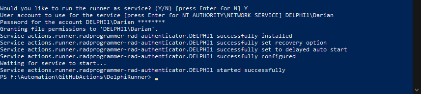 Install GitHub self-hosted runner as a Windows Service