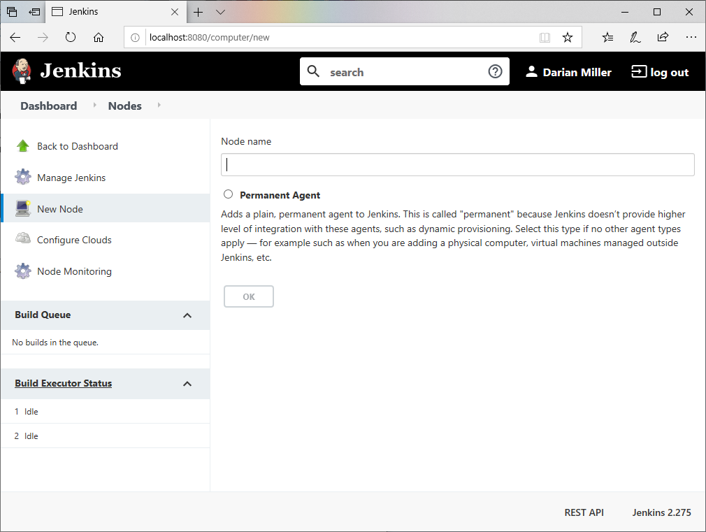 Define new node name