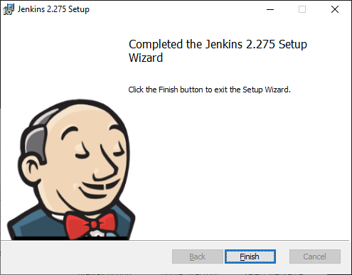 Jenkins Installer Wizard completed