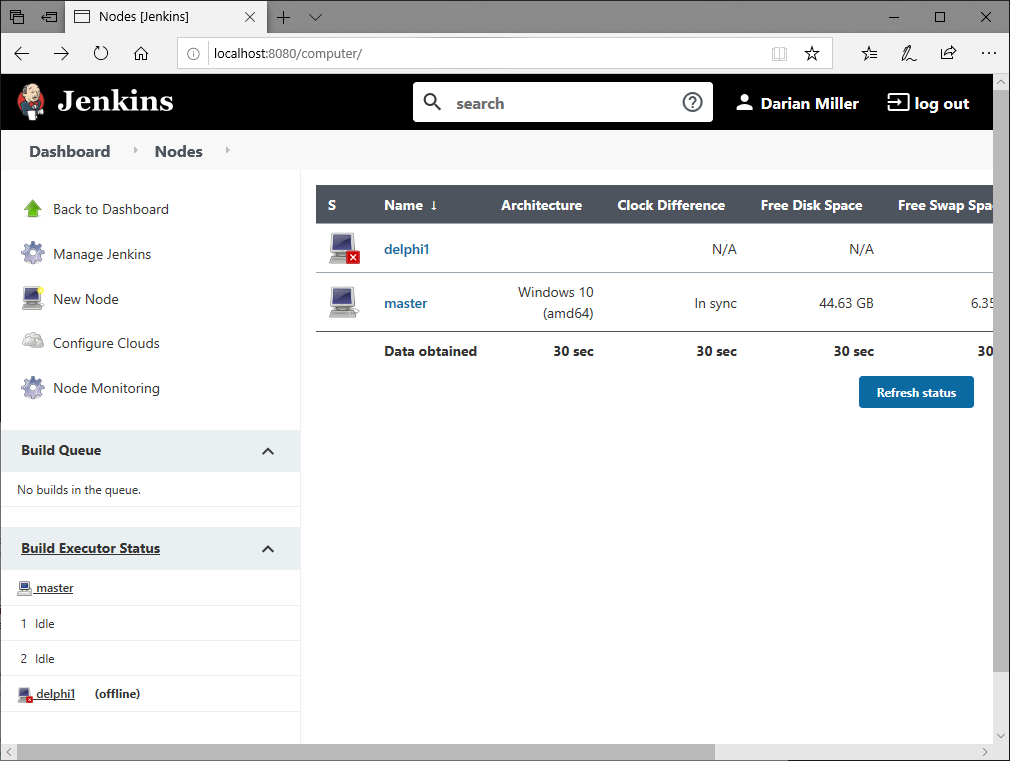 List of Jenkins nodes