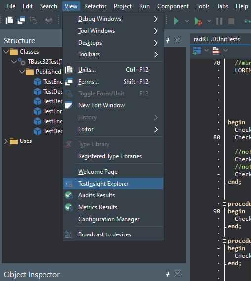 Screenshot view-menu