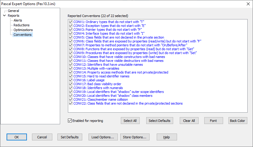 Conventions alert list