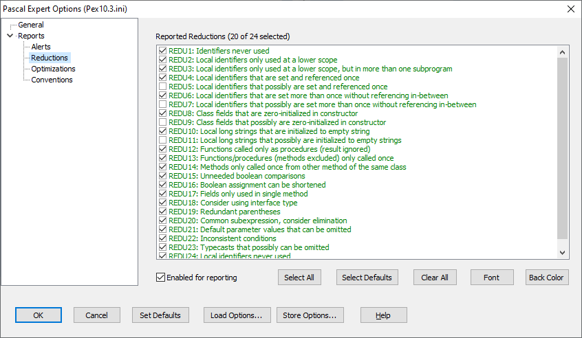 List of reduction alerts