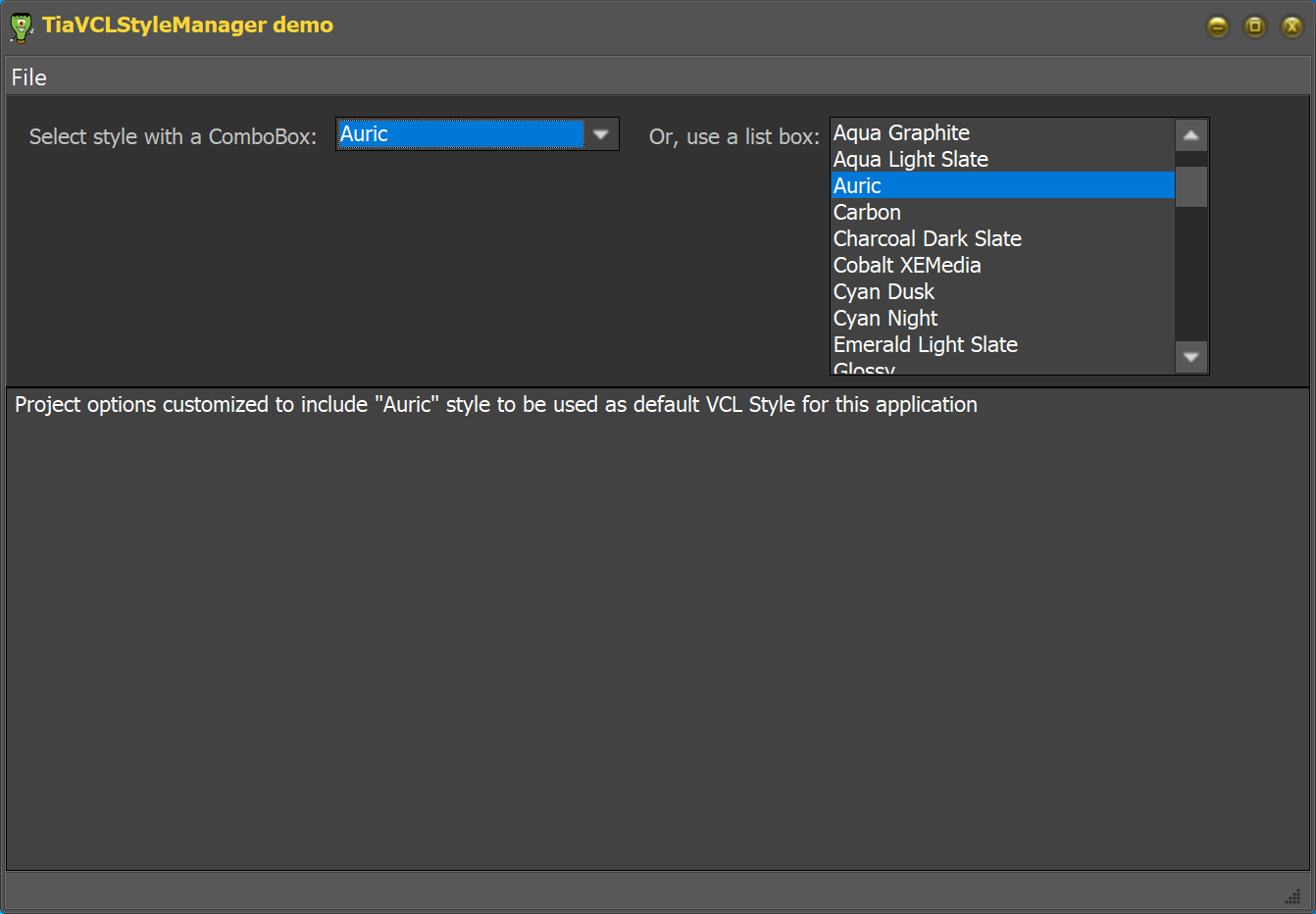 VCL Styles manager screenshot